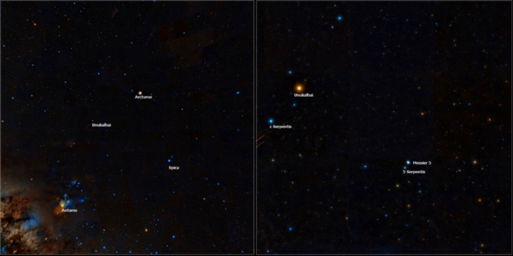 m5 location,5 serpentis,arcturus,antares,spica