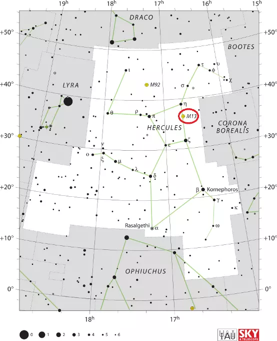 hercules cluster location,where is messier 13,how to find m13 cluster