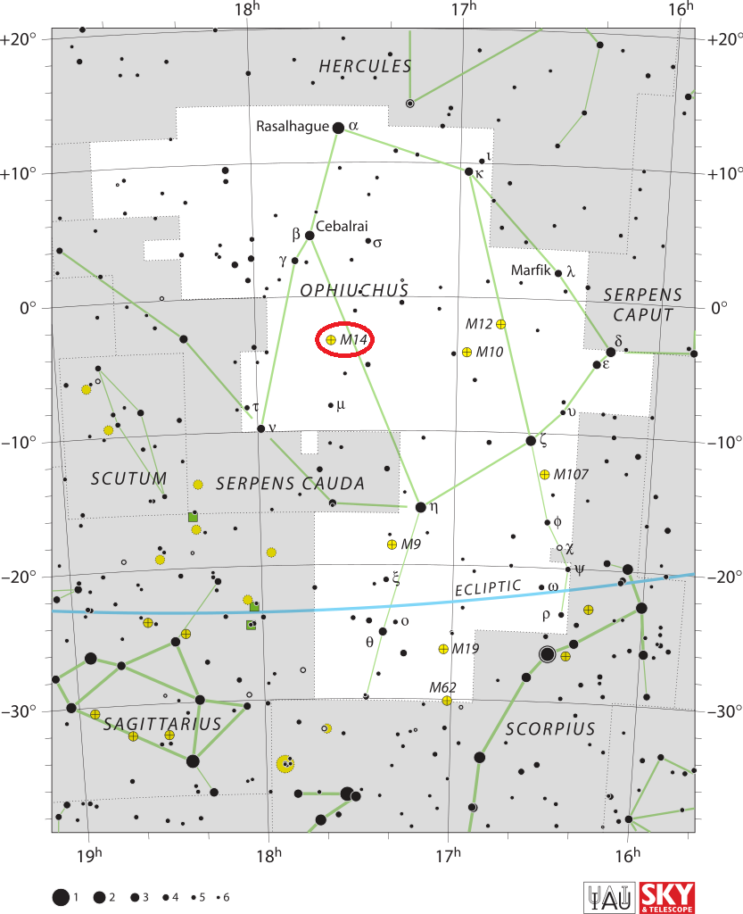 m14 location,find messier 14