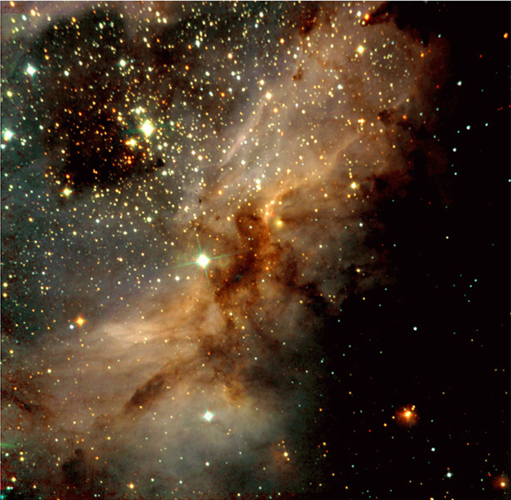 omega nebula near infrared image