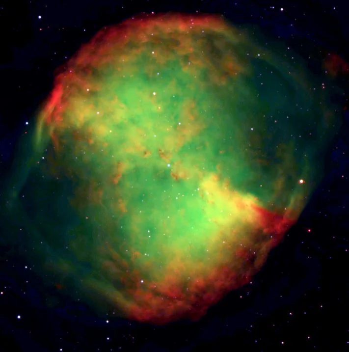 A 3-color image of a Hourglass-type nebula, obtained by running