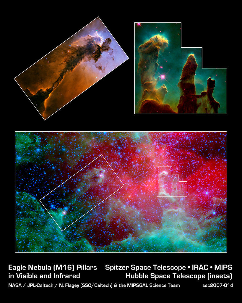 messier 16,pillars of creation,stellar spire,eagle nebula