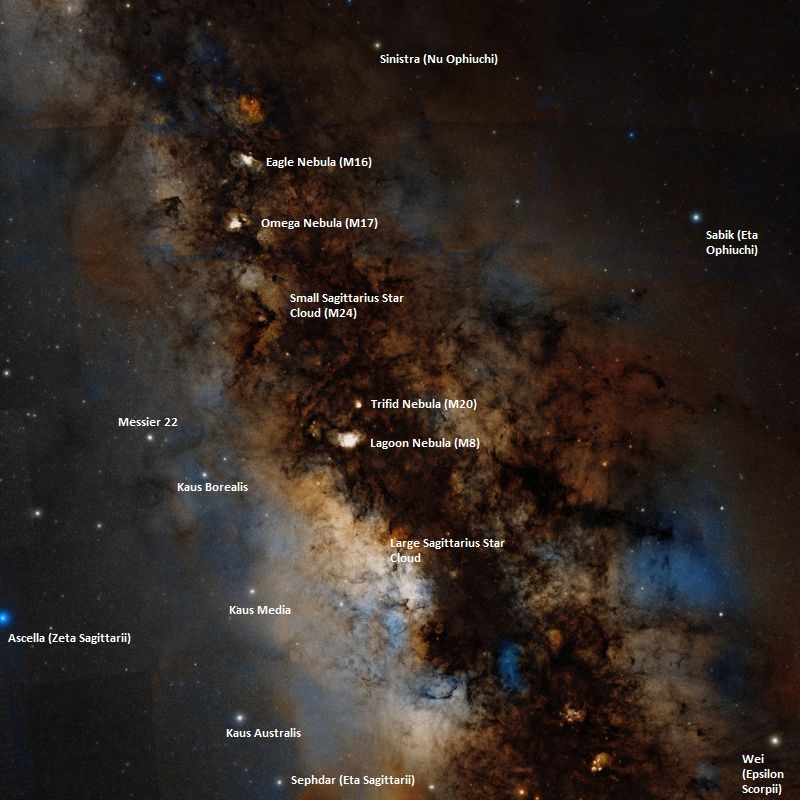 small sagittarius star cloud,large sagittarius star cloud