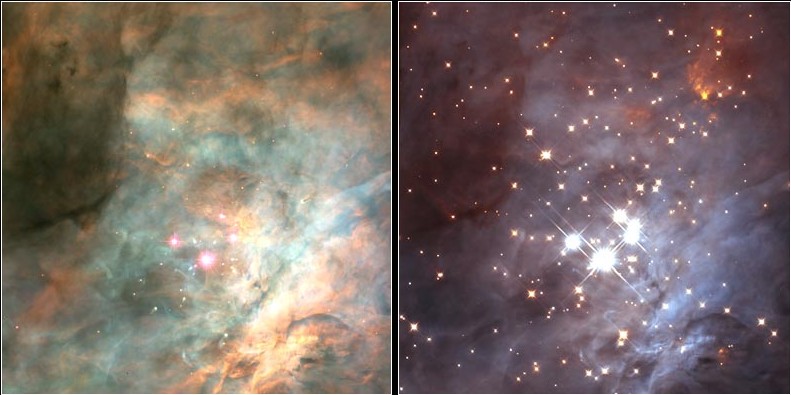 trapezium cluster,orion nebula