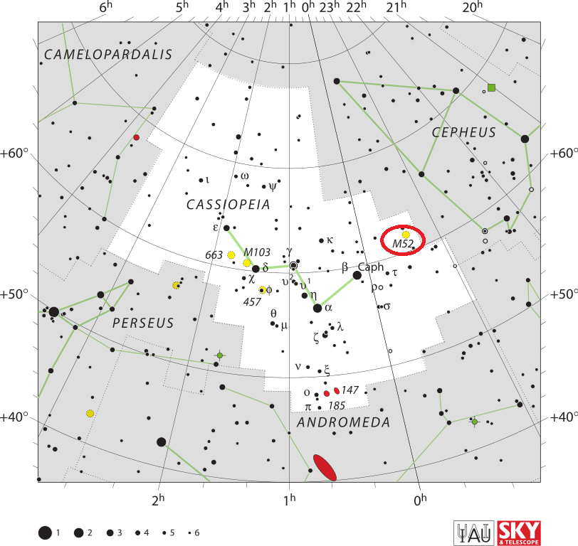 m52 location,find messier 52,where is messier 52