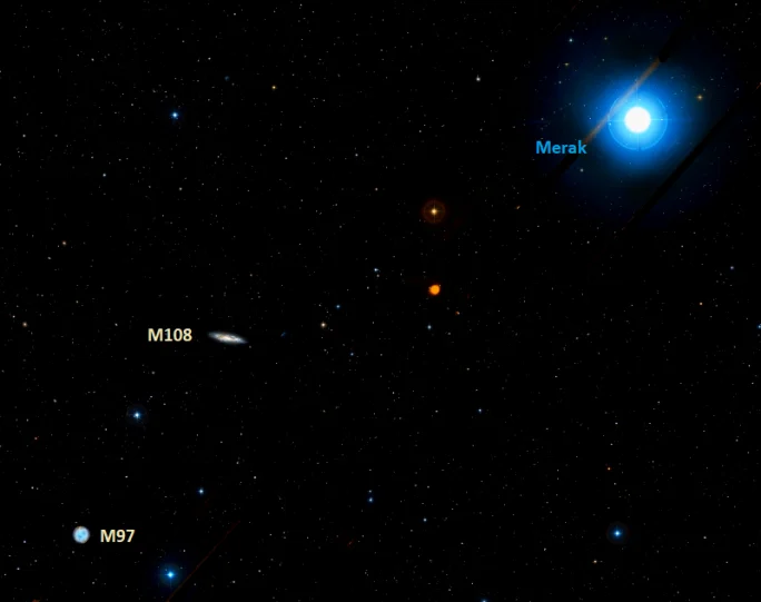 owl nebula location,how to find m97,messier 108 location