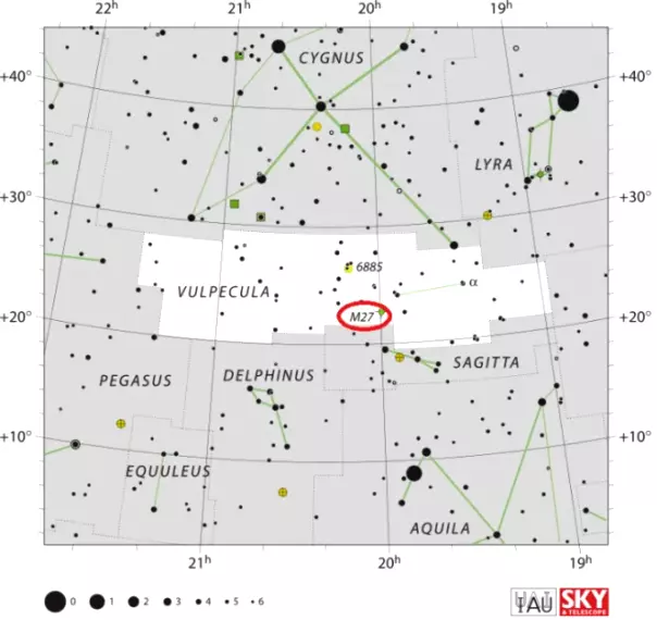 how to find the dumbbell nebula,where is the dumbbell nebula in the sky