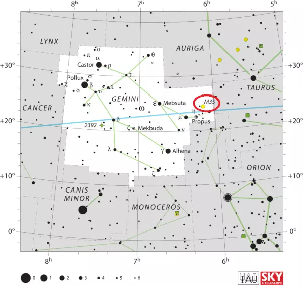 how to find m35,where is m35