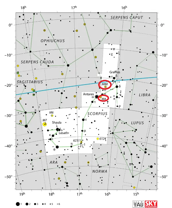 how to find m4 and m80 in the sky