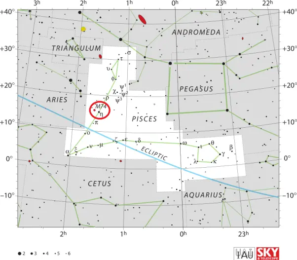 how to find m74,where is m74 in the sky,phantom galaxy location