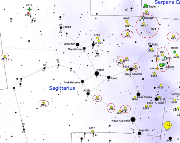 how to find messier objects in sagittarius,galactic centre objects